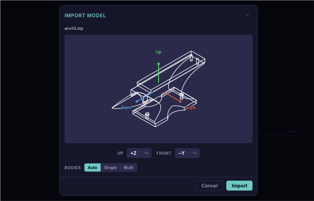 STEP model import
