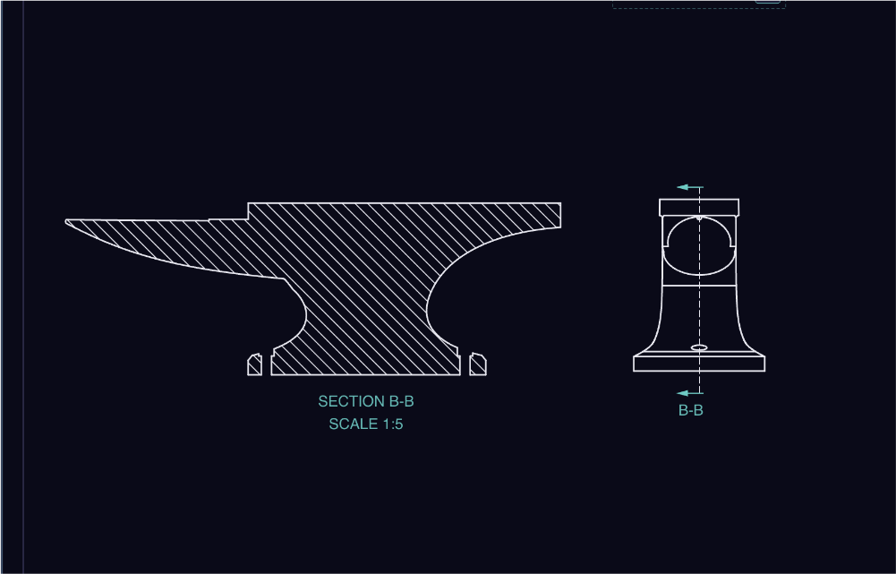 Section view with hatching