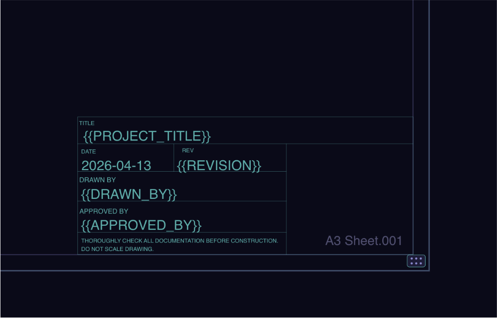 Sheet templates with title blocks